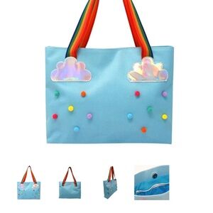 Pink Poppy Rainbow Magic Cloud Kids Tote Bag